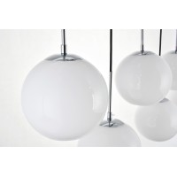 Baxter 7 Lights Chrome Pendant With Frosted White Glass