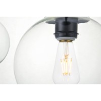 Baxter 5 Lights Black Pendant With Clear Glass