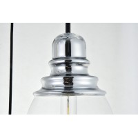 Kenna 3 Lights Chrome Pendant With Clear Glass