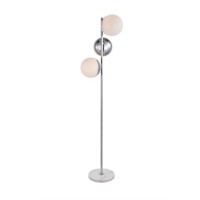 Eclipse 3 Lights Chrome Floor Lamp With Frosted White Glass