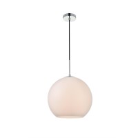 Baxter 1 Light Chrome Pendant With Frosted White Glass