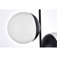 Eclipse 2 Lights Black Pendant With Frosted White Glass