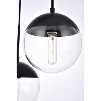 Eclipse 3 Lights Black Pendant With Clear Glass