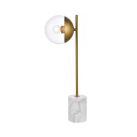 Eclipse 1 Light Brass Table Lamp With Clear Glass