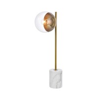 Eclipse 1 Light Brass Table Lamp With Clear Glass