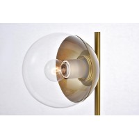 Eclipse 1 Light Brass Table Lamp With Clear Glass