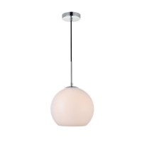 Baxter 1 Light Chrome Pendant With Frosted White Glass