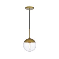 Eclipse 1 Light Brass Pendant With Clear Glass