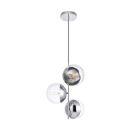 Eclipse 3 Lights Chrome Pendant With Clear Glass