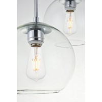 Baxter 3 Lights Chrome Pendant With Clear Glass