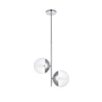 Eclipse 2 Lights Chrome Pendant With Clear Glass