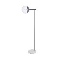 Eclipse 1 Light Chrome Floor Lamp With Clear Glass