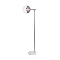 Eclipse 1 Light Chrome Floor Lamp With Clear Glass