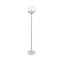 Eclipse 1 Light Chrome Floor Lamp With Clear Glass