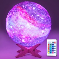 Hyodream59 Moon Lamp Kids Night Light Galaxy Lamp 16 Colors Led Moon Light With Rechargeable Battery Touch Remote Control As