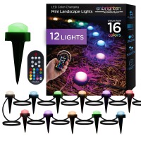 Enbrighten Premium Led Garden Lights, 12 Small Landscape Lights, 22Ft Cord Plus 22Ft Lead Wire, Color Changing, Remote Control, Outdoor Landscape Lighting, 41367