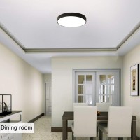 Ganeed Led Ceiling Lights, 24W Flush Mount Ceiling Light,12-Inch Modern Ceiling Lamp, Round Hallway Light Fixtures Ceiling,Ceiling Lighting For Dining Room Kitchen Living Room Bedroom Office,Black