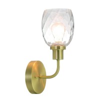 Xinbei Lighting Wall Sconce, 2 Light Bathroom Vanity Wall Light With Clear Glass, Satin Brass Finish Xb-W1210-2-Sb