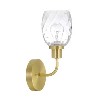 Xinbei Lighting Wall Sconce, 2 Light Bathroom Vanity Wall Light With Clear Glass, Satin Brass Finish Xb-W1210-2-Sb