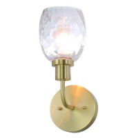 Xinbei Lighting Wall Sconce, 2 Light Bathroom Vanity Wall Light With Clear Glass, Satin Brass Finish Xb-W1210-2-Sb