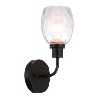 Xinbei Lighting Wall Sconce, 2 Light Bathroom Vanity Wall Light With Clear Glass, Matte Black Finish Xb-W1210-2-Mbk