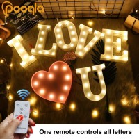 Pooqla Light Up Letters With Remote Led Marquee Letter Lights Alphabet Signs Timer Dimmable For Wall Table Wedding Home Party Bar Christmas Decoration, Letter H