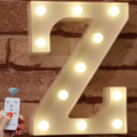 Pooqla Led Marquee Letter Lights Alphabet Light Up Sign With Timer Remote Control Dimmable For Wedding Home Party Bar Decoration - Rc - Z