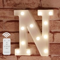 Pooqla Led Marquee Letter Lights Alphabet Light Up Sign With Timer Remote Control Dimmable For Wedding Home Party Bar Decoration - Rc - N