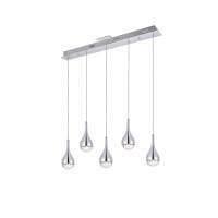 Amherst Collection Led 5-Light Chandelier 34In X 4In X 9In Chrome Finish