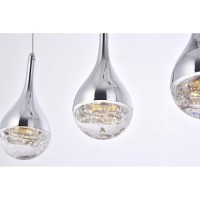 Amherst Collection Led 5-Light Chandelier 34In X 4In X 9In Chrome Finish