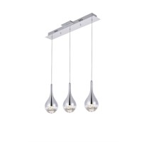 Amherst Collection Led 3-Light Chandelier 24In X 4In X 9In Chrome Finish