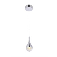 Amherst Collection Led 1-Light Pendant 5 In X 9In Chrome Finish