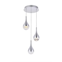 Amherst Collection Led 3-Light Chandelier 12In X 9In Chrome Finish