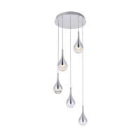 Amherst Collection Led 5-Light Chandelier 15In X 9In Chrome Finish