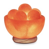 Himalayan Glow 1328 Bowl Salt Lamp With Massage Ball