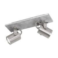 Eglo Lighting 2X5W Track Light W/Concrete Grey Look Finish W/Brushed Nickel & Chrome Lamp Heads