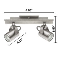 Eglo Lighting 2X5W Track Light W/Concrete Grey Look Finish W/Brushed Nickel & Chrome Lamp Heads