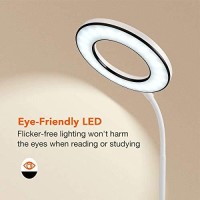 Miady Led Desk Lamp Eye-Caring Table Lamp, 3 Color Modes With 4 Levels Of Brightness, Dimmable Office Lamp With Adapter, Touch Control Sensitive, 360? Flexible