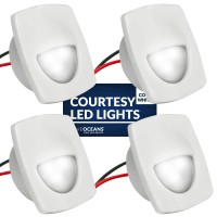 Five Oceans Led Companion Way Light 4 Pack Marine Courtesy Lights Square Light For Boat Interior Deck Cockpit Cool White Le