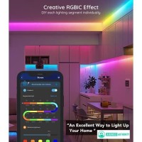 Govee 16.4Ft Rgbic Led Strip Lights, Wifi Color Changing Led Lights Segmented Control, Work With Alexa And Google Assistant, Music Led Lights For Bedroom, Kitchen, Christmas Party, Waterproof 2X16.4Ft