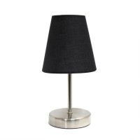 A charming inexpensive and practical mini table lamp to meet your basic fashion lighting needs This mini lamp features a sand nickel metal base and fabric shade Perfect for living room bedroom office kids room or college dormFeaturesSand nickel metal mini