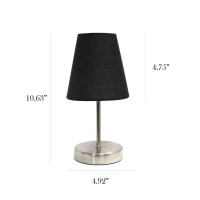 A charming inexpensive and practical mini table lamp to meet your basic fashion lighting needs This mini lamp features a sand nickel metal base and fabric shade Perfect for living room bedroom office kids room or college dormFeaturesSand nickel metal mini