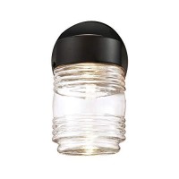 Design House 587246 Jelly Jar Indoor/Outdoor Integrated Led Wall Light, Black