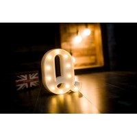 Foaky Led Letter Lights Sign Marquee Light Up Letters Sign For Night Light Wedding/Birthday Party Battery Powered Christmas Lamp Home Bar Decoration(Q)