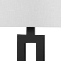 Globe Electric 67045 20 Table Lamp, Matte Black, White Linen Shade, Onoff Socket Rotary Switch, Reading Light, Home Essentials, Bedroom, Nightstands, Room Dacor, Dorm