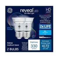 Ge Reveal 2Pack 60 W Equivalent Dimmable 3000K Colorenhancing Par16 Led Light Fixture Light Bulbs