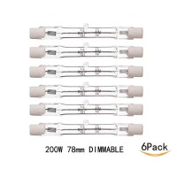 Ctkcom 200-Watt 3.1-Inch T3 Halogen Bulbs(6 Pack) - J Type 78Mm Double Ended 200 Watt 120 Volts T3 Halogen Bulbs R7S Double Ended Filament Flood Lights Quartz Tube Lamps,6 Pack