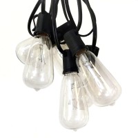 Hometown Evolution, Inc. Vintage Outdoor String Lights (50 Ft, St40 Clear Bulbs - Black Wire)