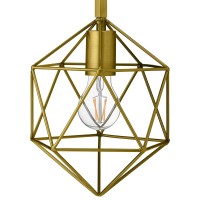 Modway Derive Brass Metal Geometric Modern Wall Sconce Light Fixture In