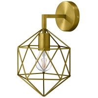 Modway Derive Brass Metal Geometric Modern Wall Sconce Light Fixture In